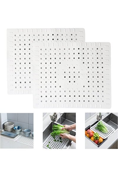 STARSTAR 2-pack of rubber sink pads, 31cm, white for drainage