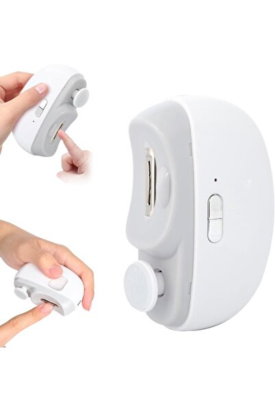 STARSTAR Electric 2-in-1 Nail Clipper & Filer (white), 2 speeds with light, q...