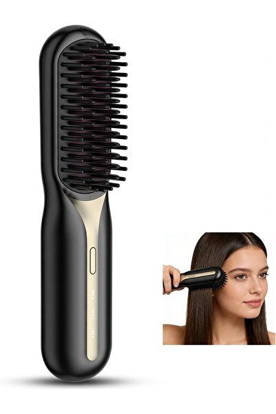 STARSTAR Rechargeable wireless heated hair straightener - ideal travel comb f...