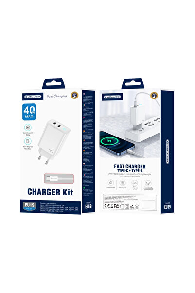 JELLICO Eu19 Gan Pd 40W 2Xusb-C Încărcător de perete pentru telefoane 11 12 1...
