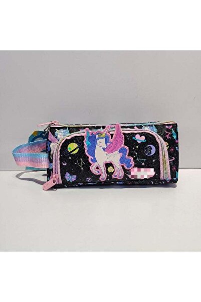 Five Dream House Unicorn Galaxy 3D Stereo Pencil Case 420D+PU Double Layer La...