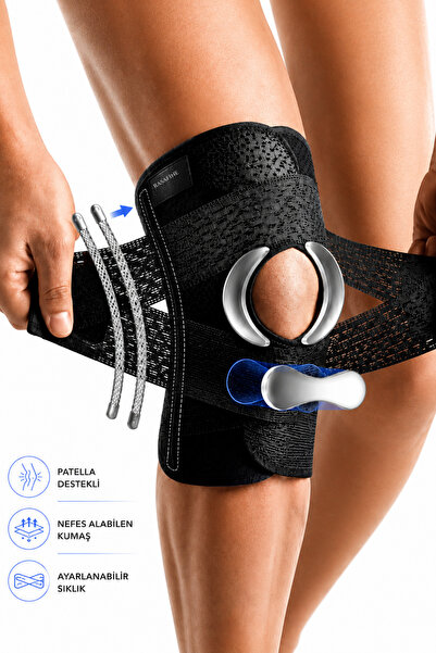 rasafine Patella Supported Bamboo Knee Brace Meniscus and Ligament Support Ad...