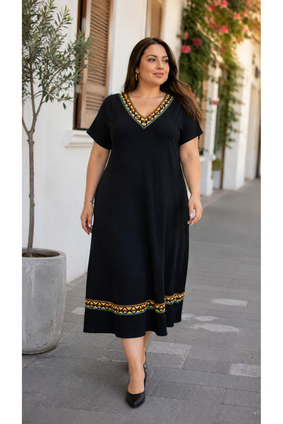 Kokosh moda Bezvremenska elegancija - Ženska haljina od viskoze sa etničkim u...