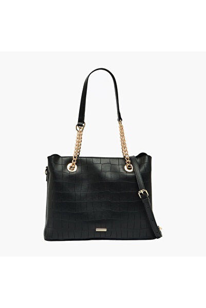 Chrisbella Textured Tote Bag with Detachable Strap