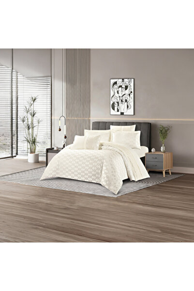 Lifestyle Jacquard Super King Geometric All Season 6 Piece Comforter Set - 26...