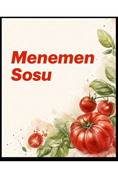 Menemen sosu kavanoz etiketi