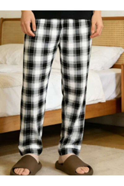Take Two By Styli Men Black Checked Straight Pyjama