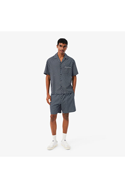 Lacoste Erkek Relaxed Fit Desenli Lacivert Şort