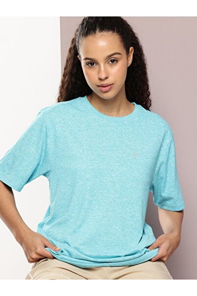 Dillinger By Styli Turquoise Plain Oversized T-Shirt