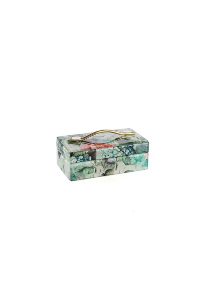 Mikasa Moor صندوق منقوش بزهرة فيروزية 21x11x10 سم