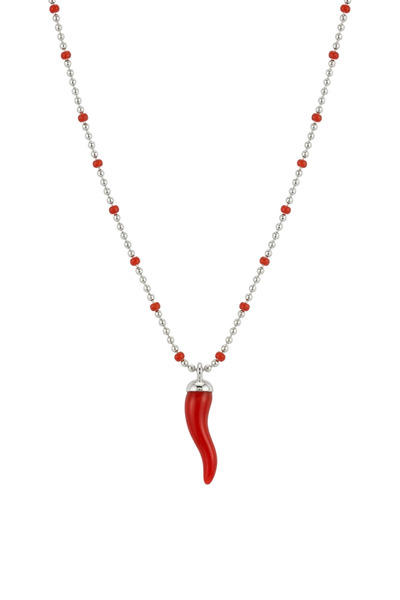 Siminkari Mineli Zincirli Biberli Silver Kolye 925 Ayar Gümüş