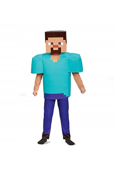 NO BRAND Costum Minecraft Steve 134/140 cm Mărimea L pentru copii Spumă