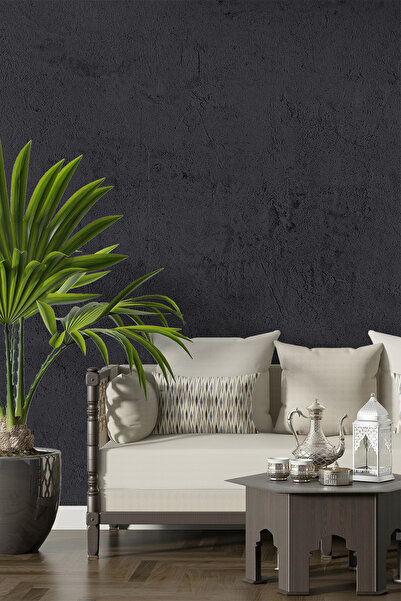 dreamwall Hafif Pürüzlü Sıva ve Beton Doku Görünümlü Modern Tek Parça Tekstil...