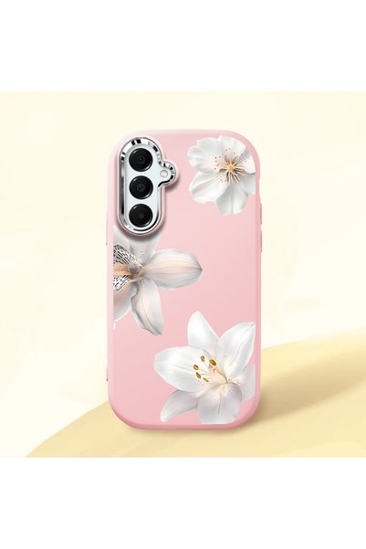 Hontinga Samsung Galaxy A16 Compatible Case Camera Protective Pink Silicone C...