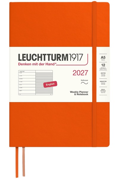 NO BRAND Agendă săptămânală cu caiet A5, planificator 2027 Leuchtturm1917