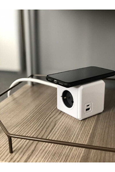 Allocacoc Cablu prelungitor cu încărcare prin inducție 1.5m 3 porturi USB A+C