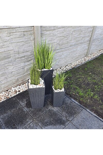 Deco4Home Jardinieră ghiveci de grădină ghiveci de flori antracit înalt din r...