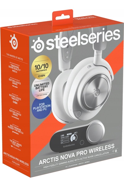 SteelSeries Căști de gaming Arctis Nova Pro WL albe wireless