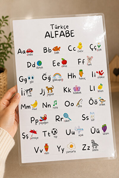 AlohamoraShop Türkçe Alfabe Posteri | Lamine A4 (21x30 cm) | Eğitici Çocuk Po...
