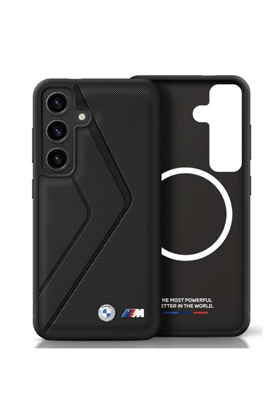 BMW Husă originală pentru Galaxy S25, din piele, cu dungi supradimensionate, ...