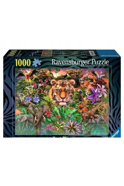 RAVENSBURGER Puzzle 2D Tigru în grădină 1000 piese