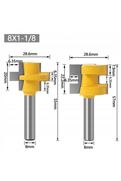 NO BRAND Freză pentru îmbinarea lemnului cu nut și feder, diametru 28,6 mm, a...