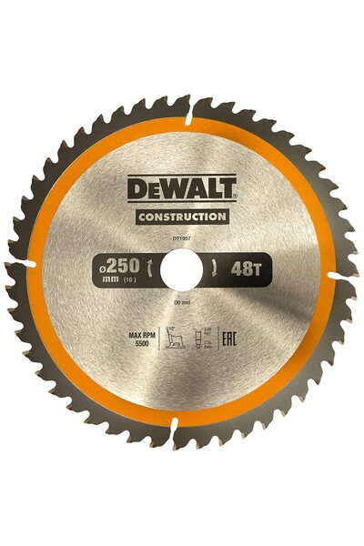 Dewalt Pânză de ferăstrău circular pentru tăiat lemn, 250/30MM, 48 dinți.
