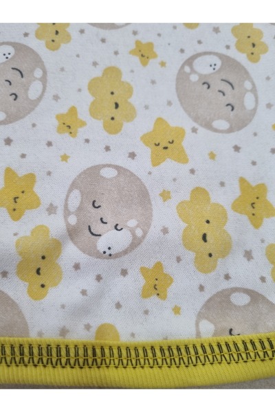 Uğur bebe Miniworld 1X1 Meter 70% Cotton Baby Blanket 100X100 cm Soft Breathable Printed Patterned Newborn Baby Blanket Yellow