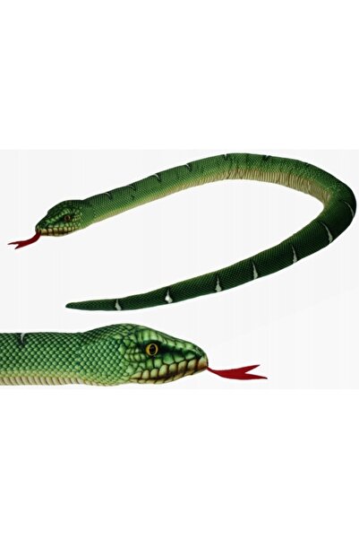 NO BRAND Jucărie de pluș șarpe piton verde de 150 cm