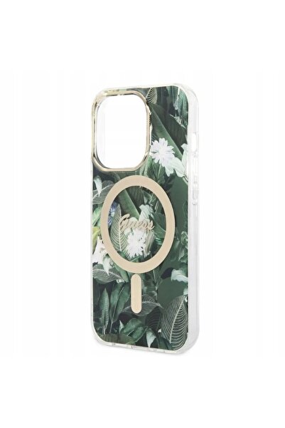 NO BRAND Guess Jungle Husă MagSafe + Kit de încărcare pentru iPhone 14 Pro