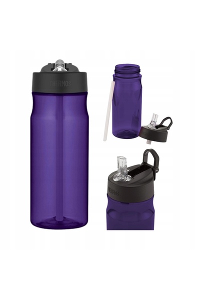 NO BRAND Sticlă de apă de 530ml, de culoare violet, cu pai, pentru hidratare.