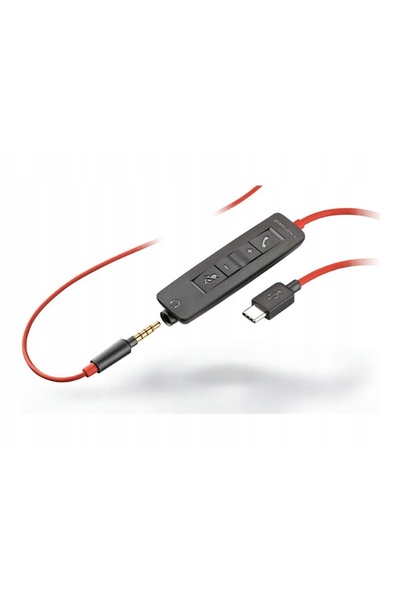 Poly Blackwire 3225 Căști stereo cu microfon, USB-C + mufă jack de 3.5mm + ad...