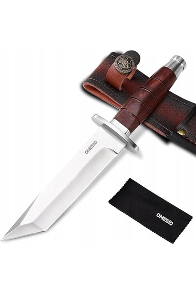 NO BRAND CUȚIT DE VÂNĂTOARE TANTO 15 5 CM TOC DIN PIELE SURVIVAL CAMPARE DE V...