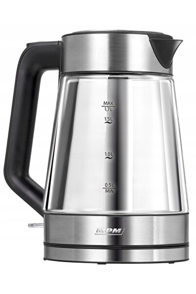MPM MCZ-122 Fierbător de sticlă de 1.7L, fără fir, cu lumină magică, pentru b...