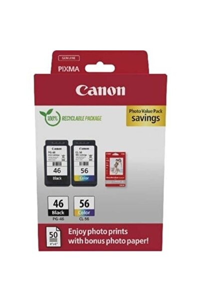 Canon PG-46/CL-56 Multipack 15'li + Fotoğraf Kağıdı Hediyeli 15 Adet