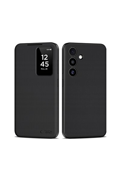 Tech-Protect Husă tip portofel inteligent pentru Samsung Galaxy S25 - negru mat