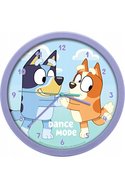 NO BRAND Ceas de perete mare, de 25 cm, pentru copii / Bluey și Bingo, albastru