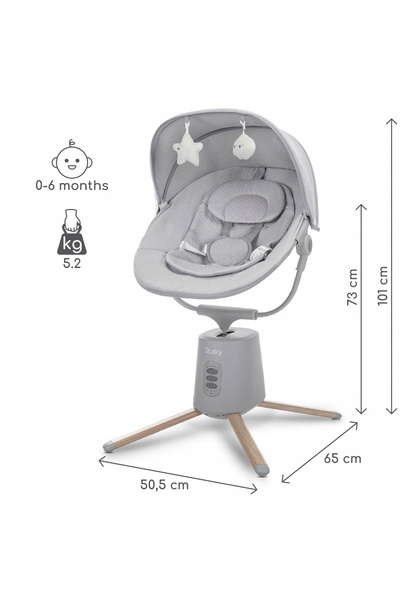 NO BRAND Scaun balansoar electric pentru bebeluși cu telecomandă Bluetooth și...