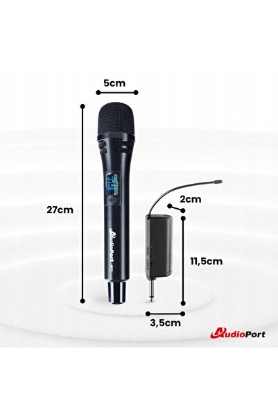 NO BRAND 2x Microfon portabil wireless UHF + Receptor cu baterie P&P Audioport