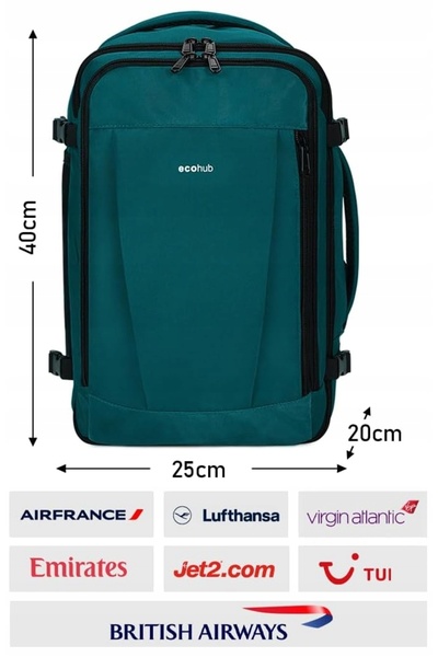 NO BRAND RYANAIR Rucsac de călătorie, bagaj de mână 40x20x25cm 20L pentru avi...