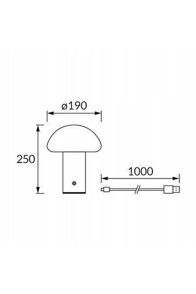 NO BRAND Lampă LED tip ciupercă, fără fir, pentru birou/masă, TRUFLA