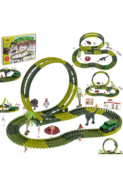 NO BRAND Pistă de curse MEGA Parc de dinozauri Mașinuță magică de pistă 270el...