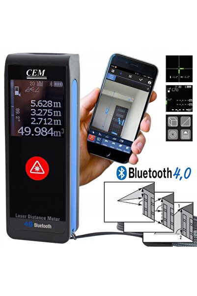 NO BRAND Telemetru laser cu aplicația POZIOMIC APLIKASI BLUETOOTH, proiecteaz...