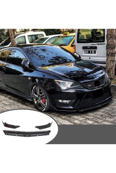 HasAkman Seat ibiza Uyumlu Ön Lip Parlak Siyah 3 Prç Brabus Kırılmaya Dayanık...