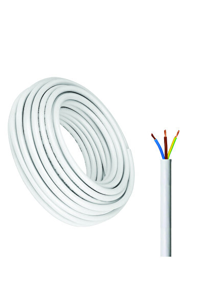 Duravel 2 Core Electrical Cable Wire, White PVC Insulated, Flexible Power Cor...