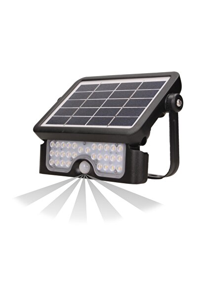 Adviti Proiector solar LED LUX Hermetic 5W 4000K cu senzor de mișcare PIR Negru