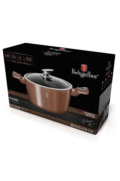 Berlinger Haus Vas de gătit din marmură cu capac 24cm 4,1L pentru inducție și...