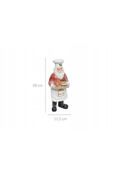 Atmosphera Figurină Moș Crăciun cu tavă și prăjituri, polirășină, 28 cm, mult...