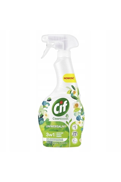 Cif Cleanboost Lichid Universal Spray 3 în 1 Ceai Verde 500 ml 3 bucăți