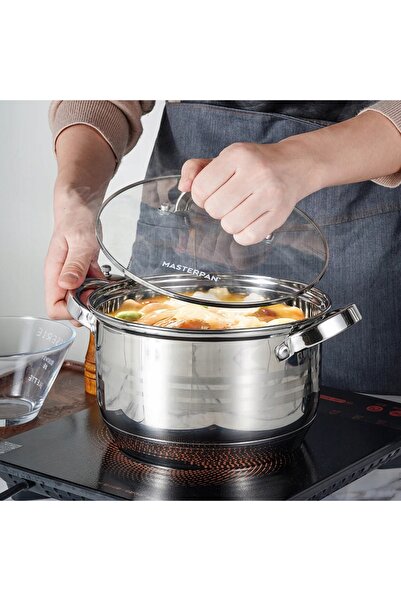 Masterpan Set de vase de gătit pentru inducție 12 piese. Cu capace de sticlă